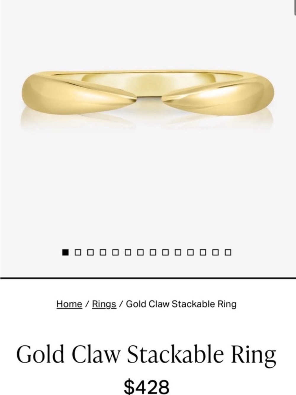 Ring Concierge 14k Gold Claw Stackable Ring, size 4